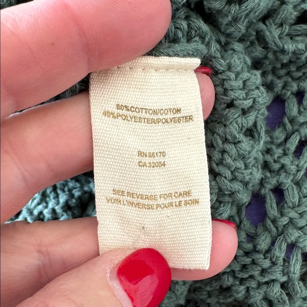 Free People M open knit short sleeve long line cardigan